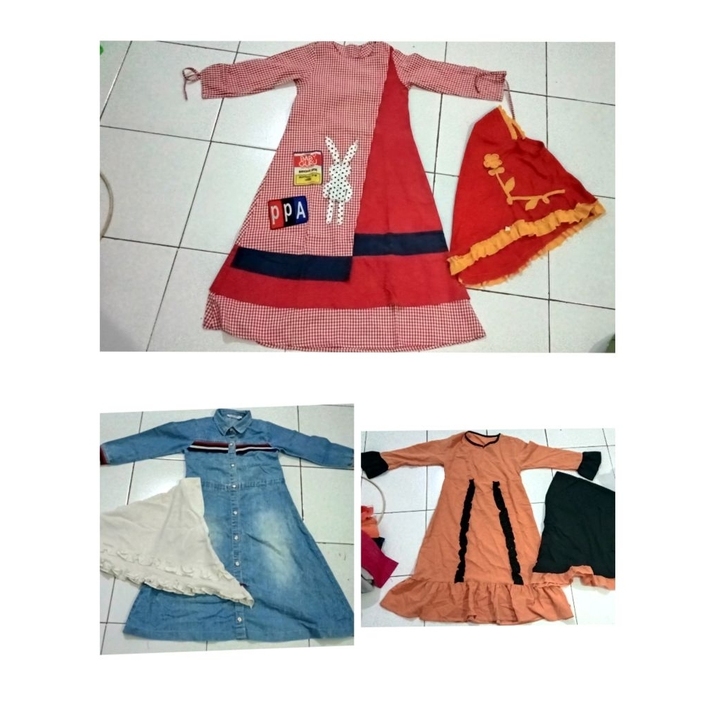 baju gamis anak cewek  usia 5-7tahun