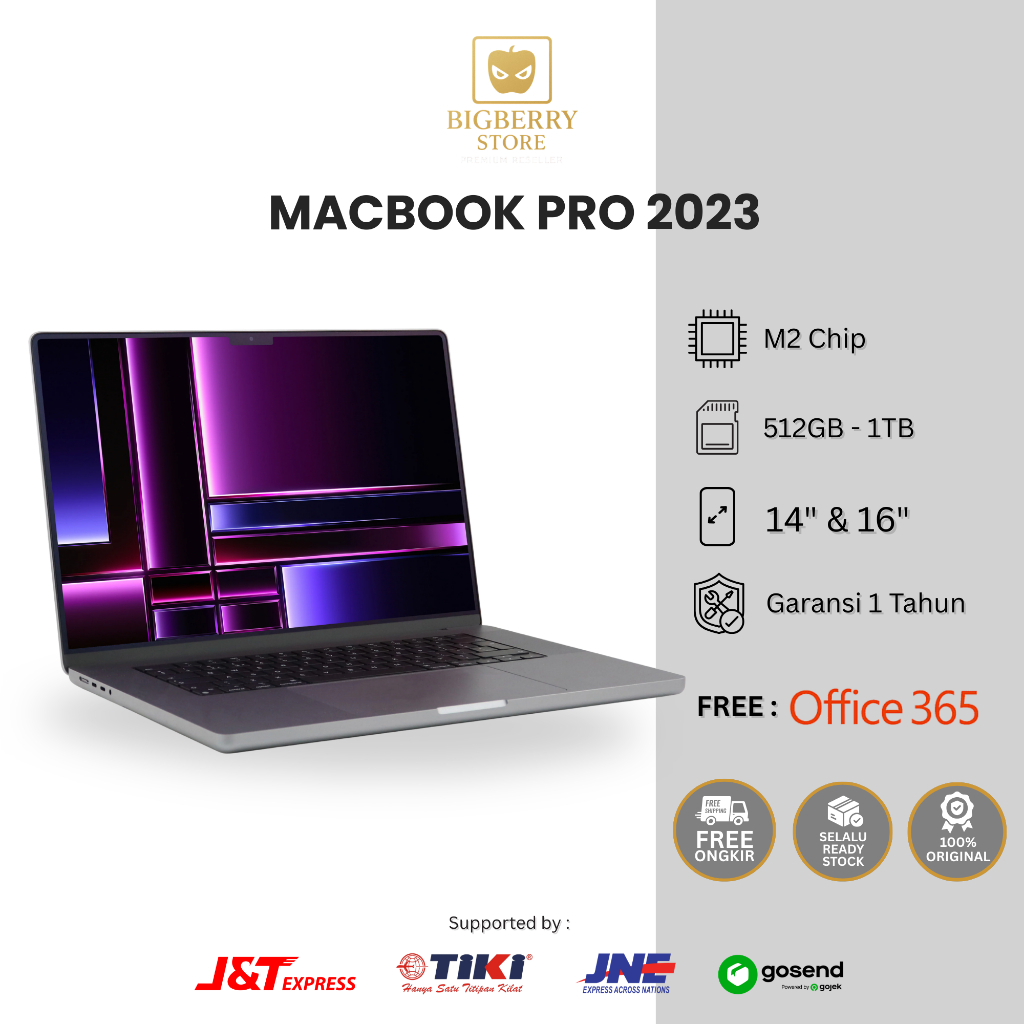 (iBox) Apple  MacBook Pro 2023 16 14 Inch M2 Pro Max 512GB 1TB Grey Silver Garansi Resmi