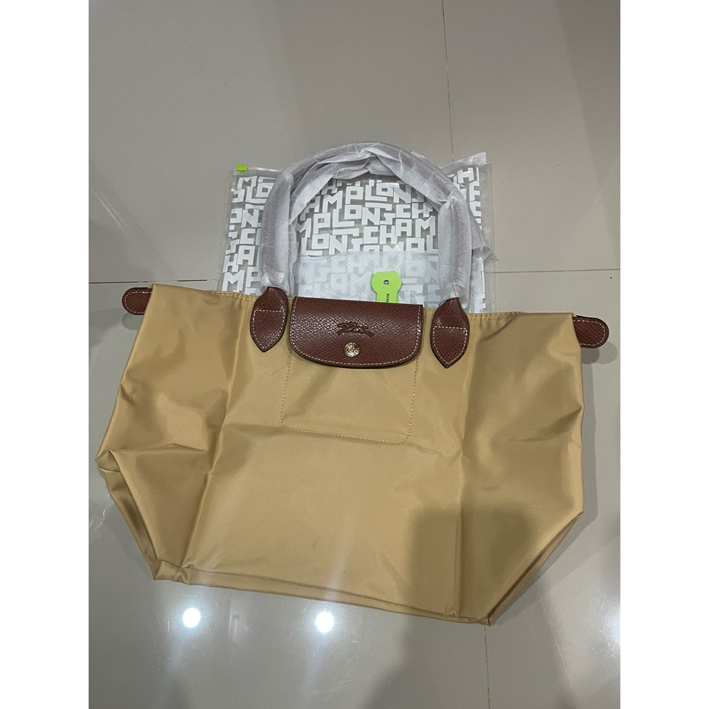 Longchamp Le Pliage OriSmall Tote Bag In Beige Long Handle