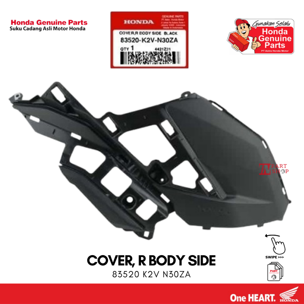 Cover Sambungan Body Kanan (Cover, R Body Side) - New Vario 125 K2V / 83520-K2V-N30ZA
