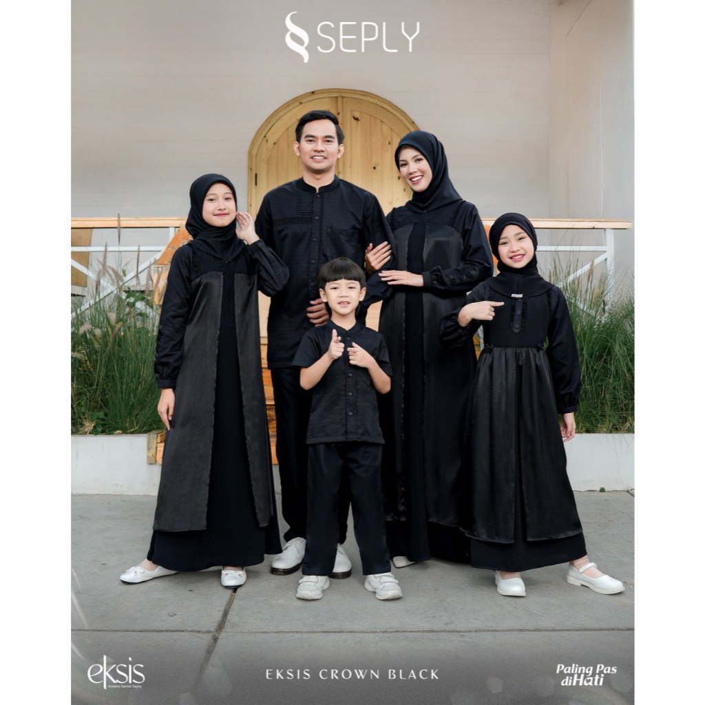 SARIMBIT SEPLY TERBARU EKSIS CROWN BLACK 2026 GAMIS ABAYA PREMIUM BISA COD BISA SERAGAMAN