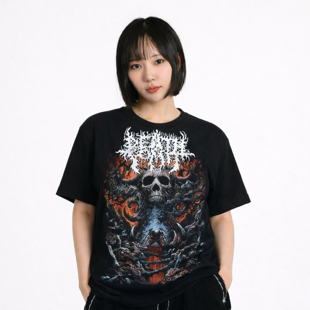 T-SHIRT - DEATH VOMIT - REDEMPTION DEATHPRESSIVE kaos band death metal Indonesia Original