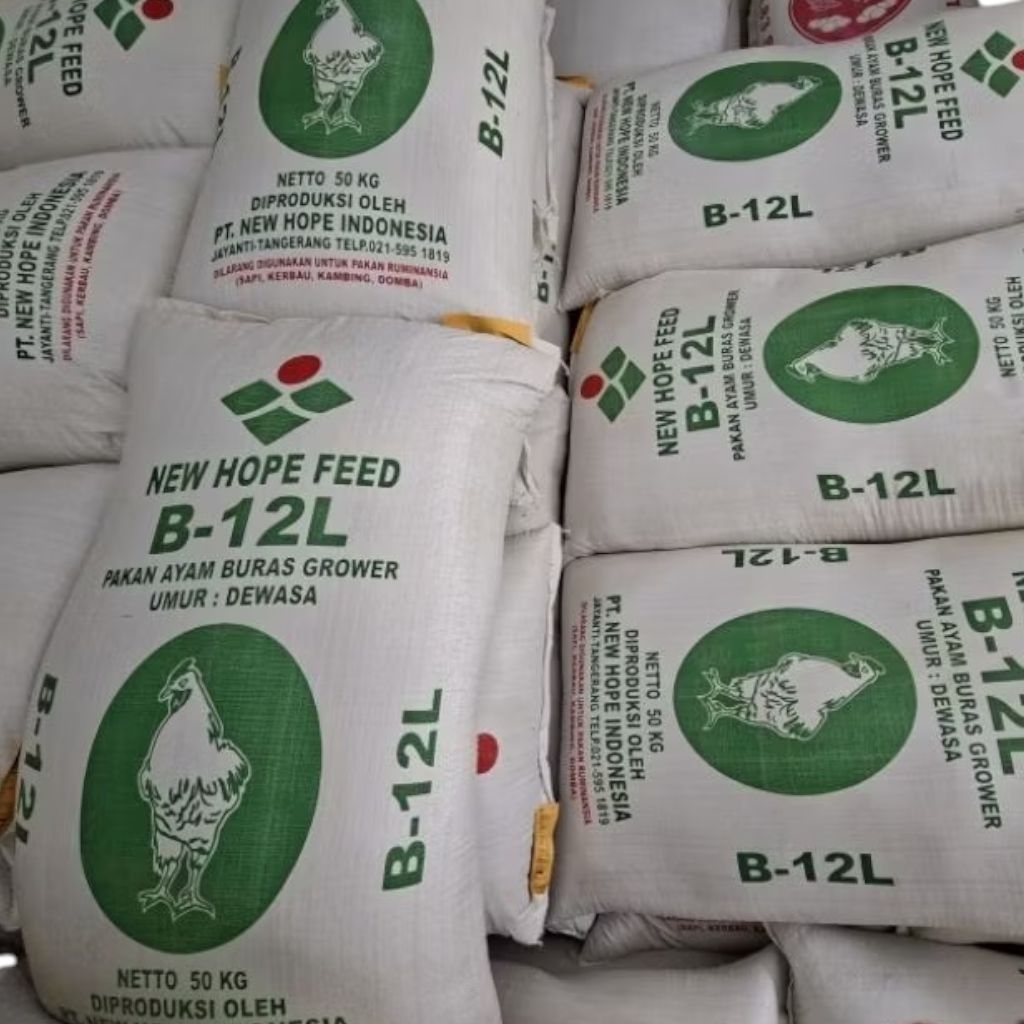 B 12 L PAKAN AYAM GROWER NEW HOPE FEED 50KG