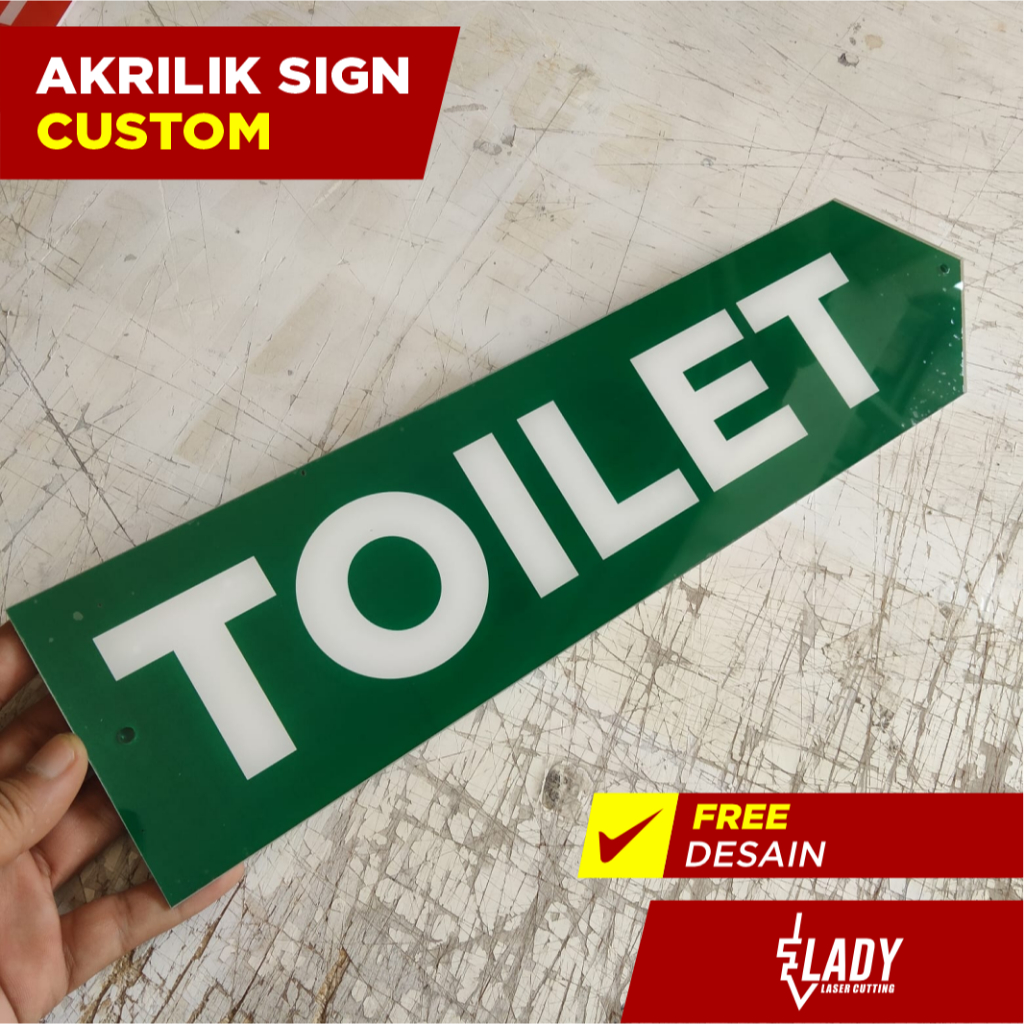 Akrilik Sign Toilet Custom Sign Board Akrilik