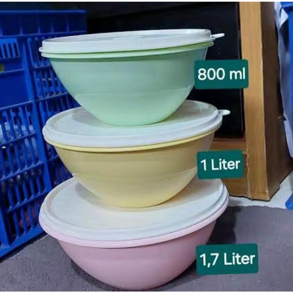 Wonderlier Bowl Set atau Ecer [ Ella Tuppy Tuperware ] Bisa Disusun Ringkes Warna Pastel Estetik Wad