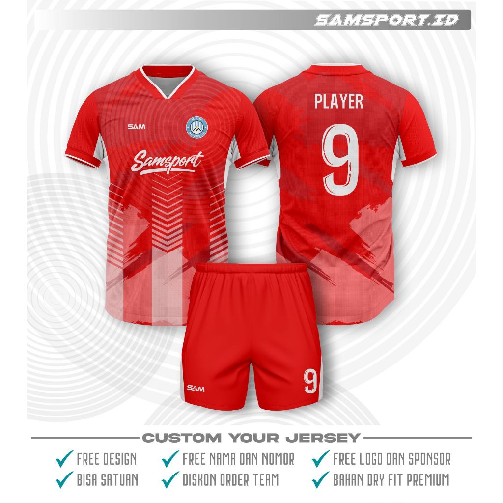 Jersey Bola Custom/Jersey Custom Nama Sendiri/Jersey bola Custom Murah/Jersey Printing Futsal/Baju F