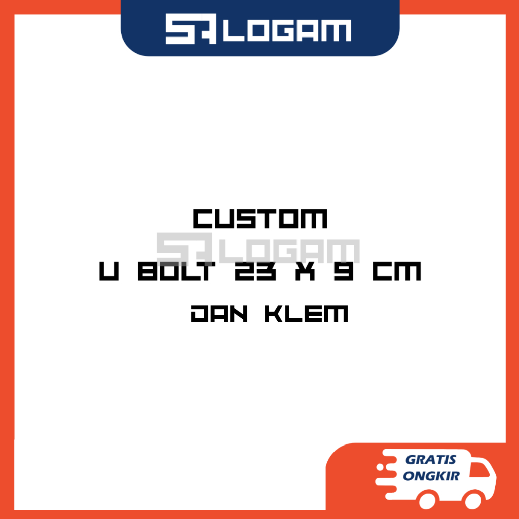 Custom U Bolt Sasis Bak Truk Ukuran 23x9cm