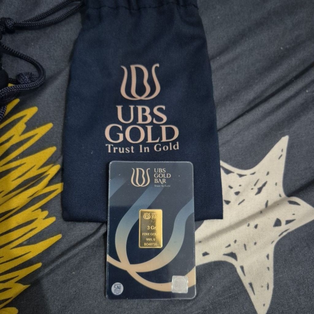 Logam Mulia Emas UBS 3 Gram Kadar 999.9, Emas Murni 24 Karat
