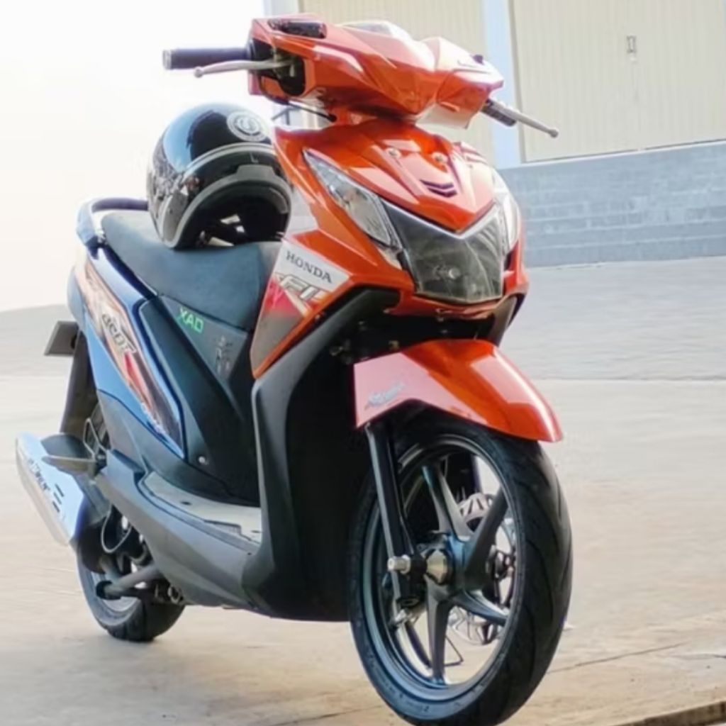 Striping Lis Decal Standar ORI Honda Beat Fi 2013 Oren Hitam Sticker ORI Honda Beat Fi 2013 Stater K