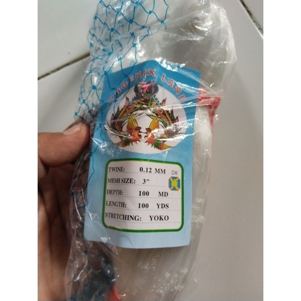 jaring ikan 3 inch 0.12 100md/100yds yoko