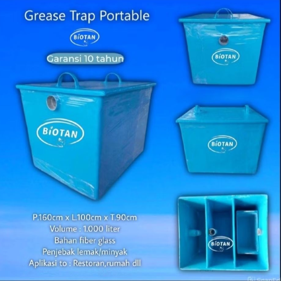 Grease trap,Grease trap portable,Grease trap penjebak lemak/minyak 1.000liter