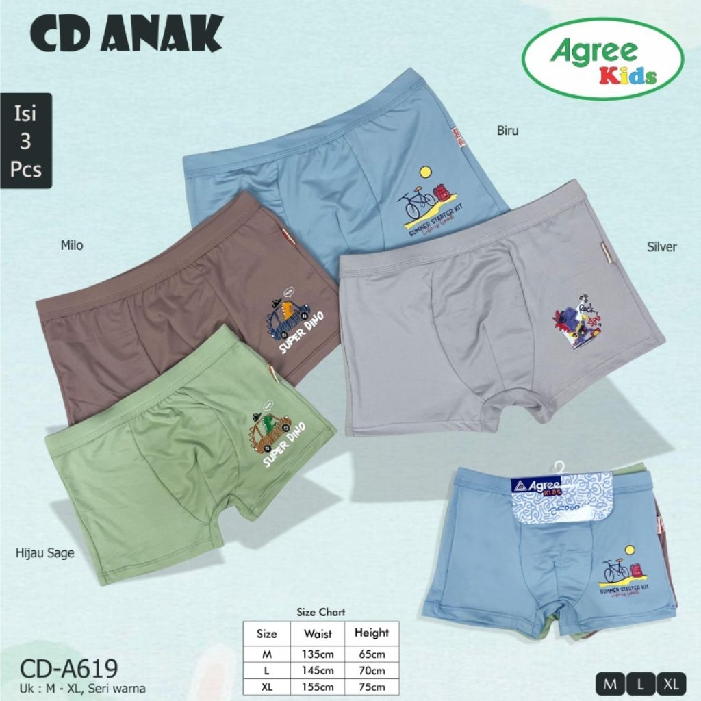 Boxer agree kids/Agree kids celana dalam boxer/boxer anak cowok /boxer agree A-619/celana dalam anak