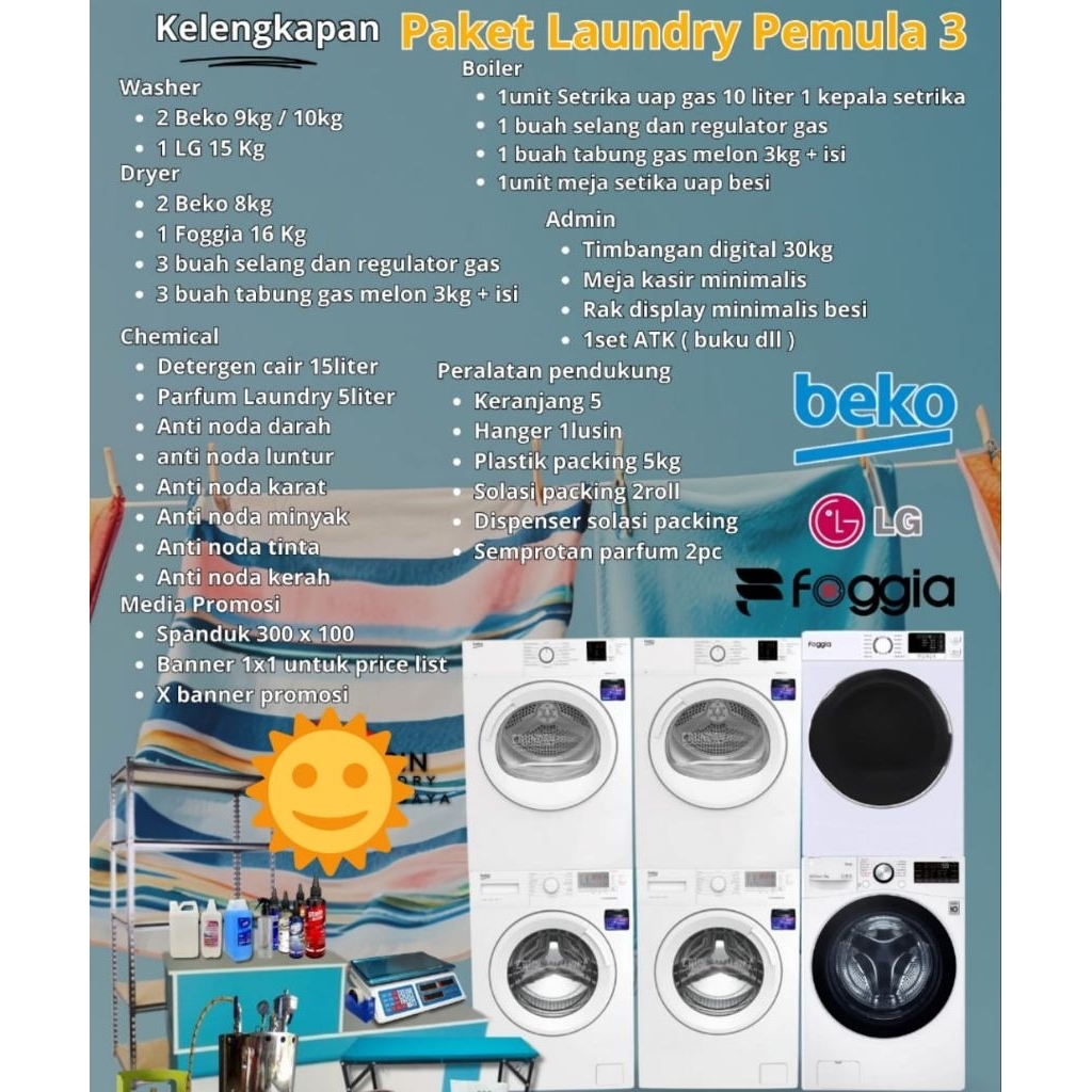 Paket usaha Laundry Pemula 3 Set