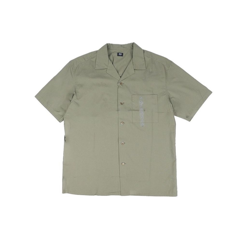 Uniqlo Cotton Open Collar Shirt 56 Olive