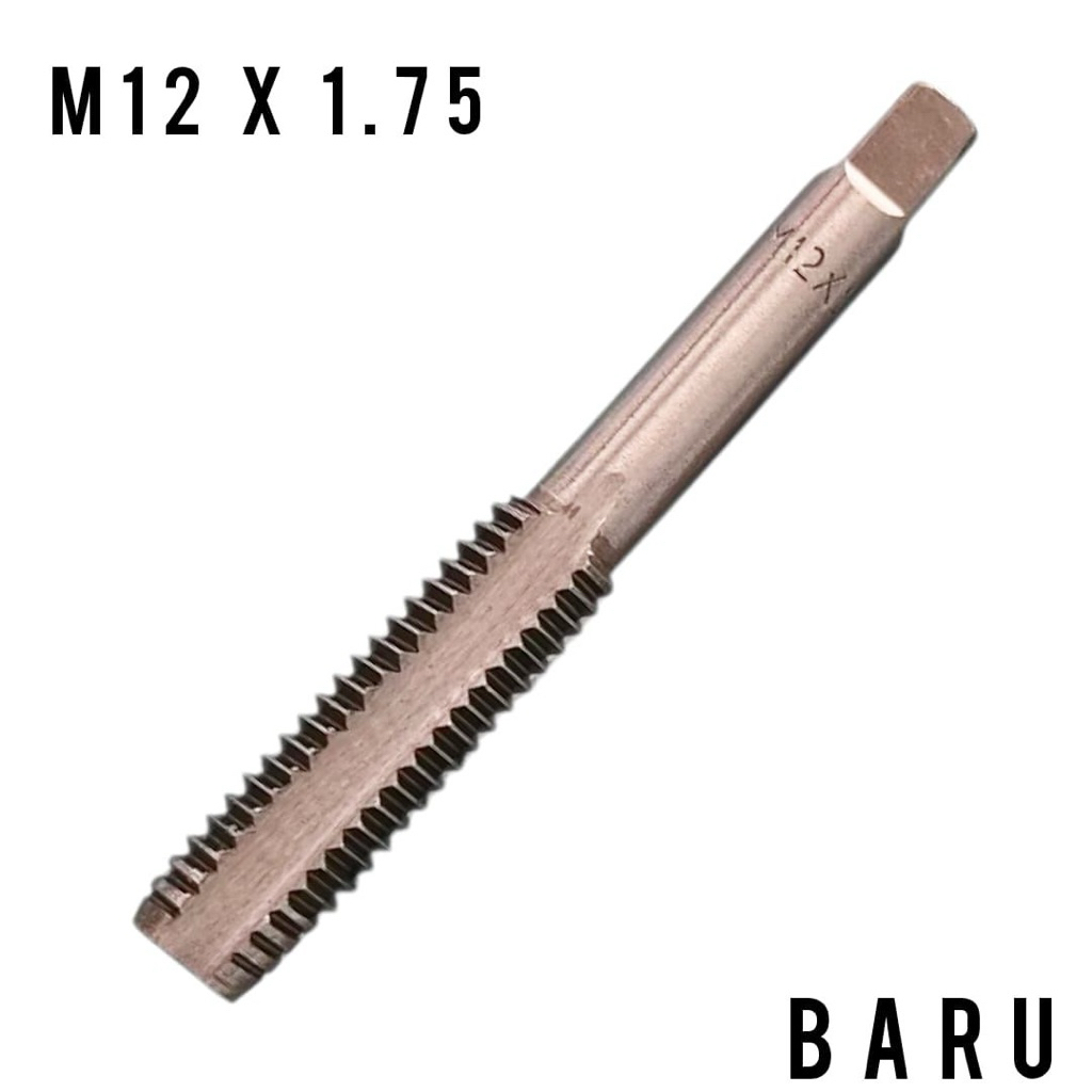 Tap ulir drat baut 17 kasar. M12x1.75 hand tap tap mesin m12 x 1.75 hss baru