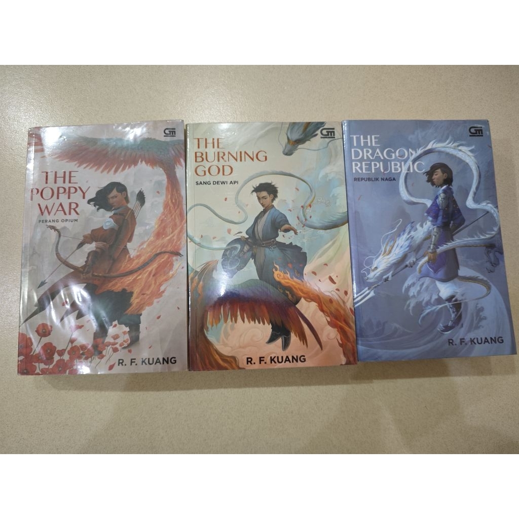 Novel Set Original The Poppy War Perang Opium 1 2 3 RF R F Kuang dragon republic burning god republi