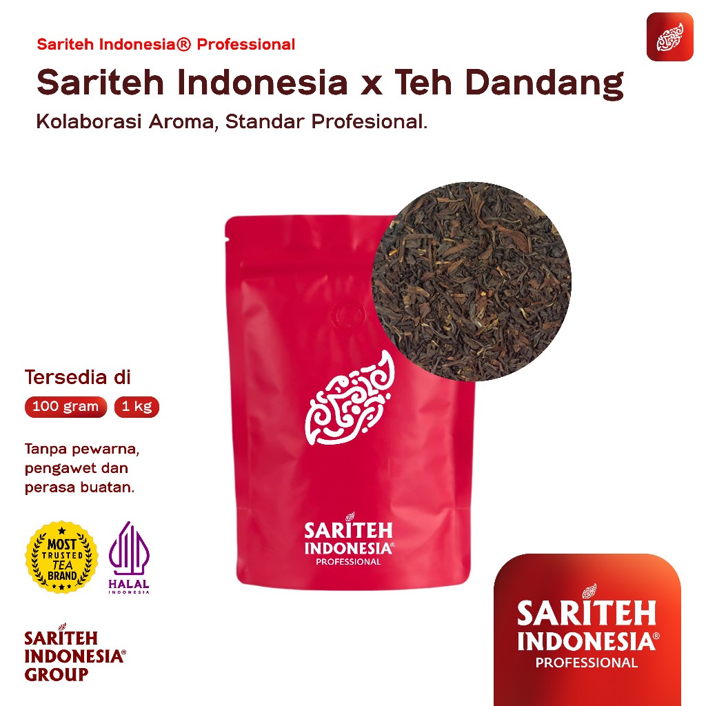 Teh Dandang x Sariteh Indonesia 1 Kg | Teh Jasmine Kental & Wangi | Cocok untuk Es Teh & Jualan | Sa