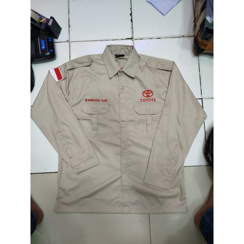 Baju Seragam Kerja TOYOTA Bordir Timbul Free Nama Baju Kerja Toyota