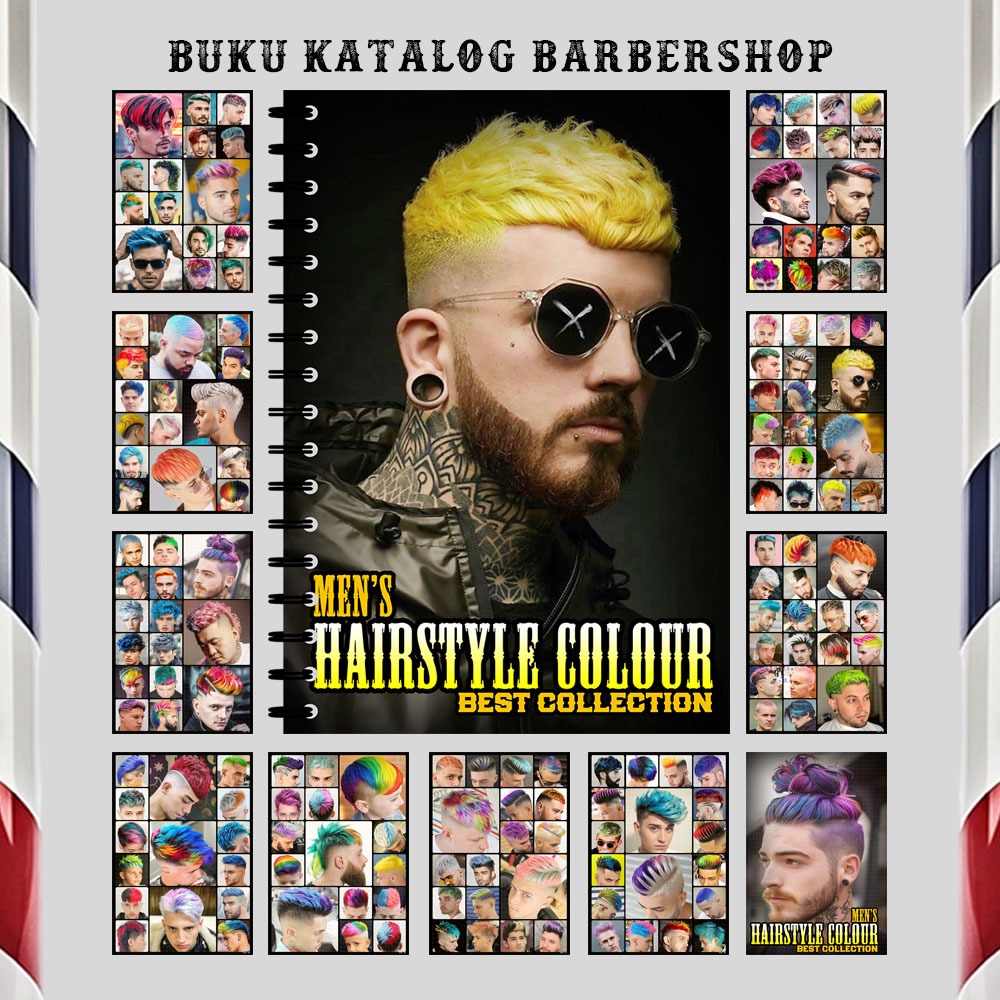 Buku Katalog Model Warna Rambut Pria Hairlight Colours Trend Terbaru - HCM