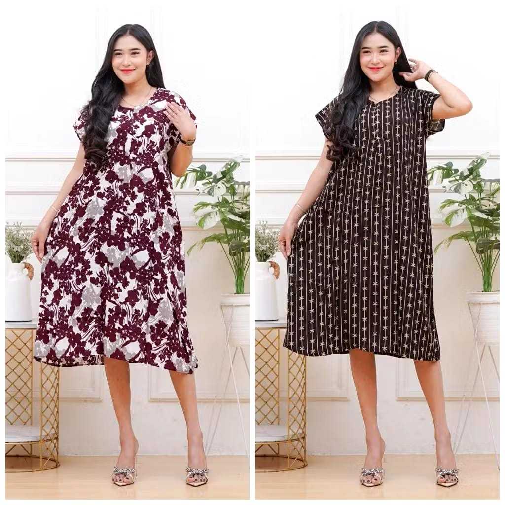 Daster Pendek Lengan Pendek Daster Jumbo/Standar Panjang Lengan Pendek