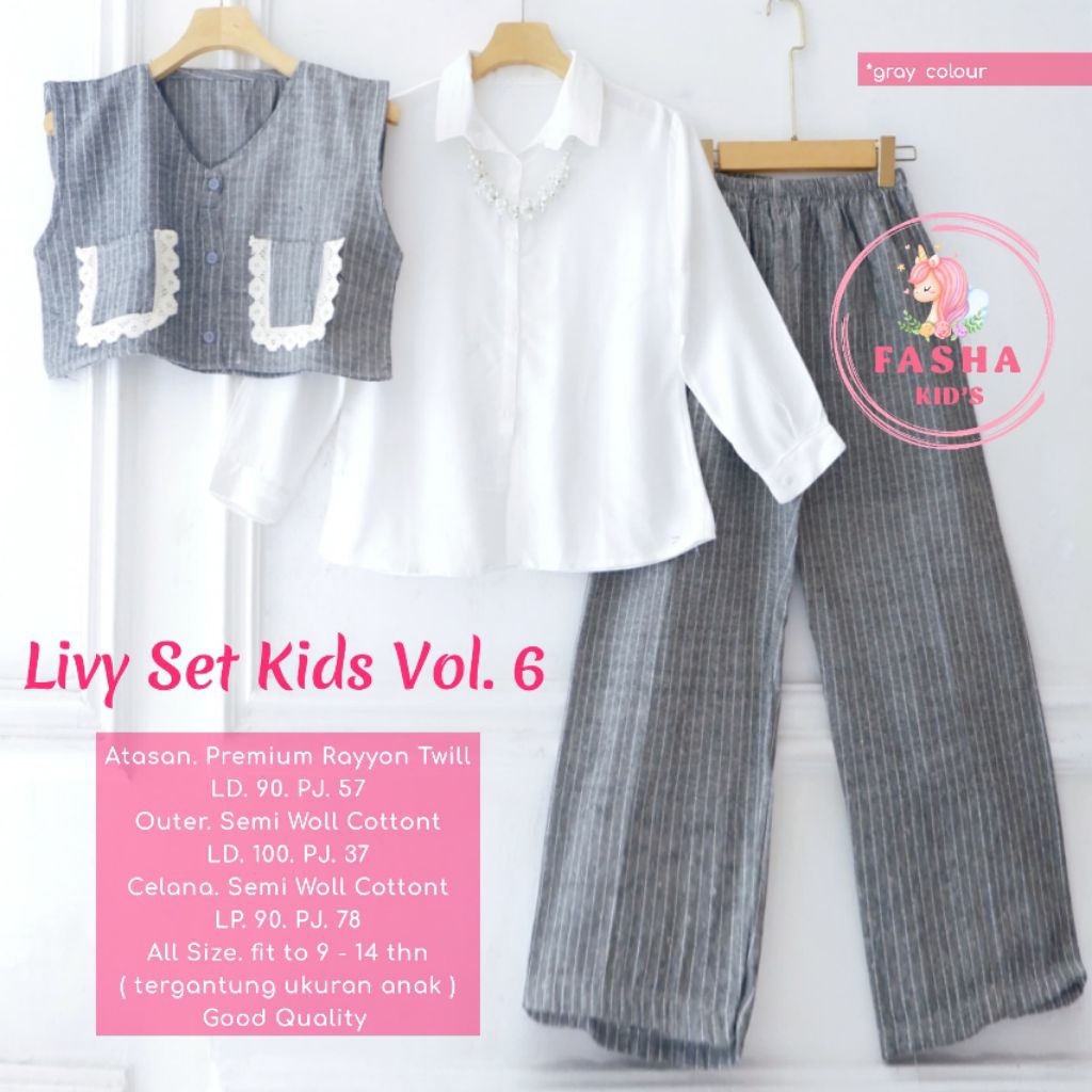 setelan outer anak perempuan remaja tanggung 9-14 tahun matt rayon twill original by fasha | raline 