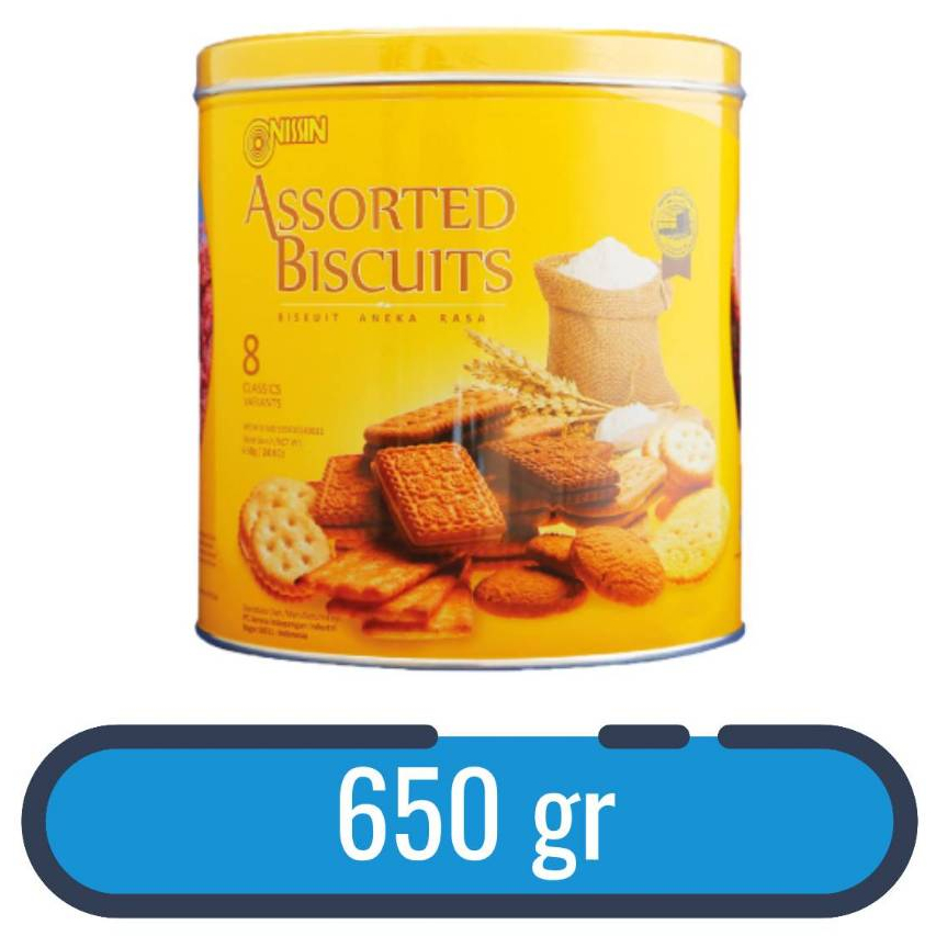 Nissin Assorted Biscuits Biskuit Aneka Rasa Kaleng 650 gr