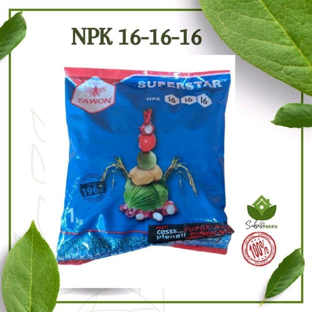 NPK Superstar Cap Tawon Pupuk 1kg – Penyubur Tanaman Cabai, Sayur & Buah Agar Cepat Tumbuh & Berbuah