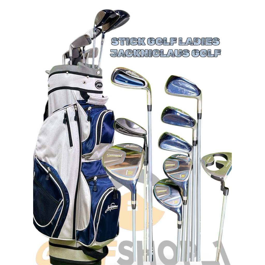 Stick Golf Ladies Jacknicklaus Shaft Graphite Flek L Fullset Bag Golf Second Original