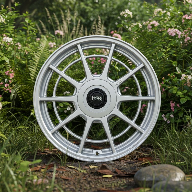 Velg Mobil Racing Avanza Xenia Sigra Calya ring 17 HSR Boafeo Warna Silver Untuk Lubang 4