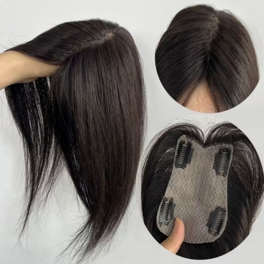Wig Penutup Kebotakan Wanita/Wig Penutup Uban/Toupee Wanita/Topper