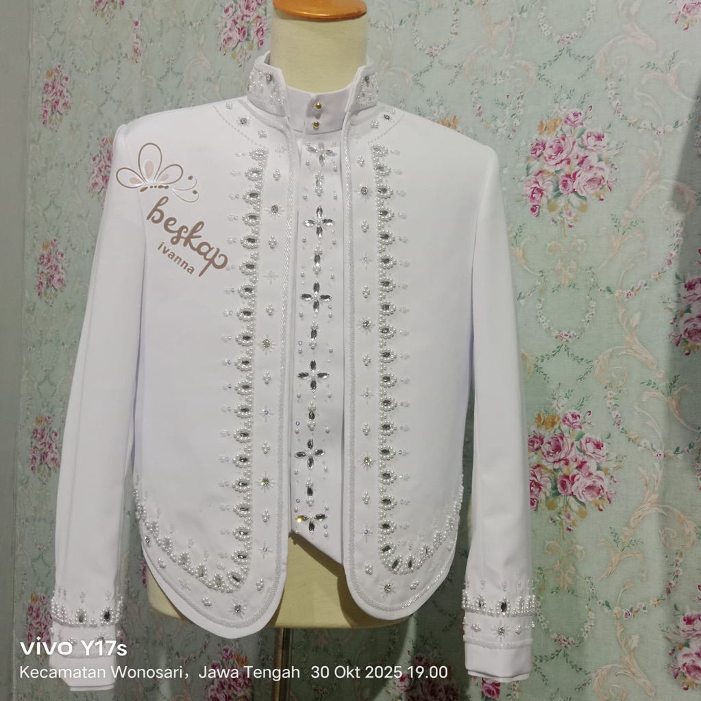 beskap pengantin putih bersih/ beskap pengantin jawa