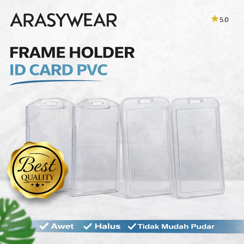(CARD HOLDER) FRAME BENING TRANSPARAN CASING BOX TEMPAT ID CARD KACA/AKRILIK/PLASTIK POTRAIT
