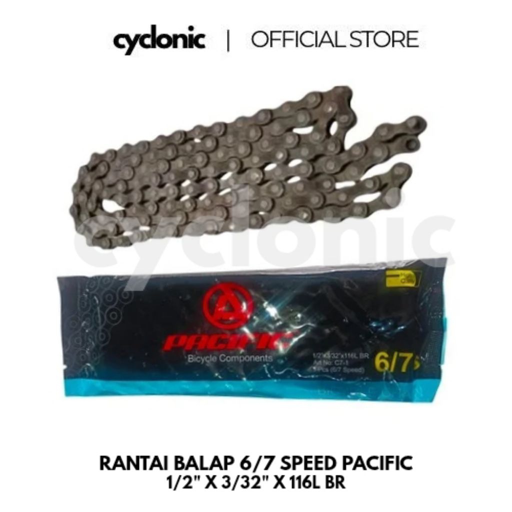 Rantai Sepeda Balap 6/7 Speed 116L Pacific | MTB Federal BMX Seli CTB