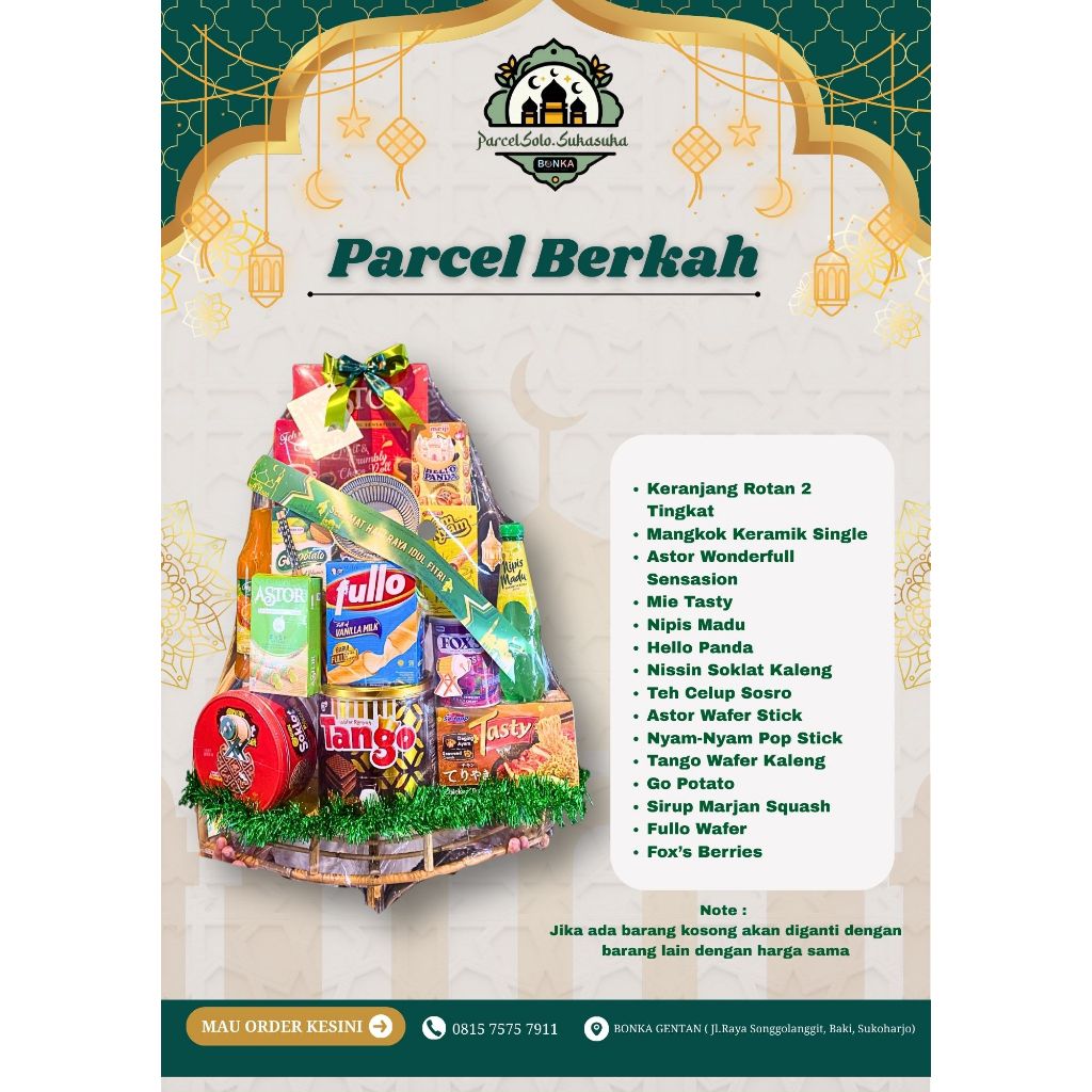 Parcel Berkah | Parcel Snack Makanan | Parcel Lebaran Idul Fiitri | Pengiriman Instan Solo Raya