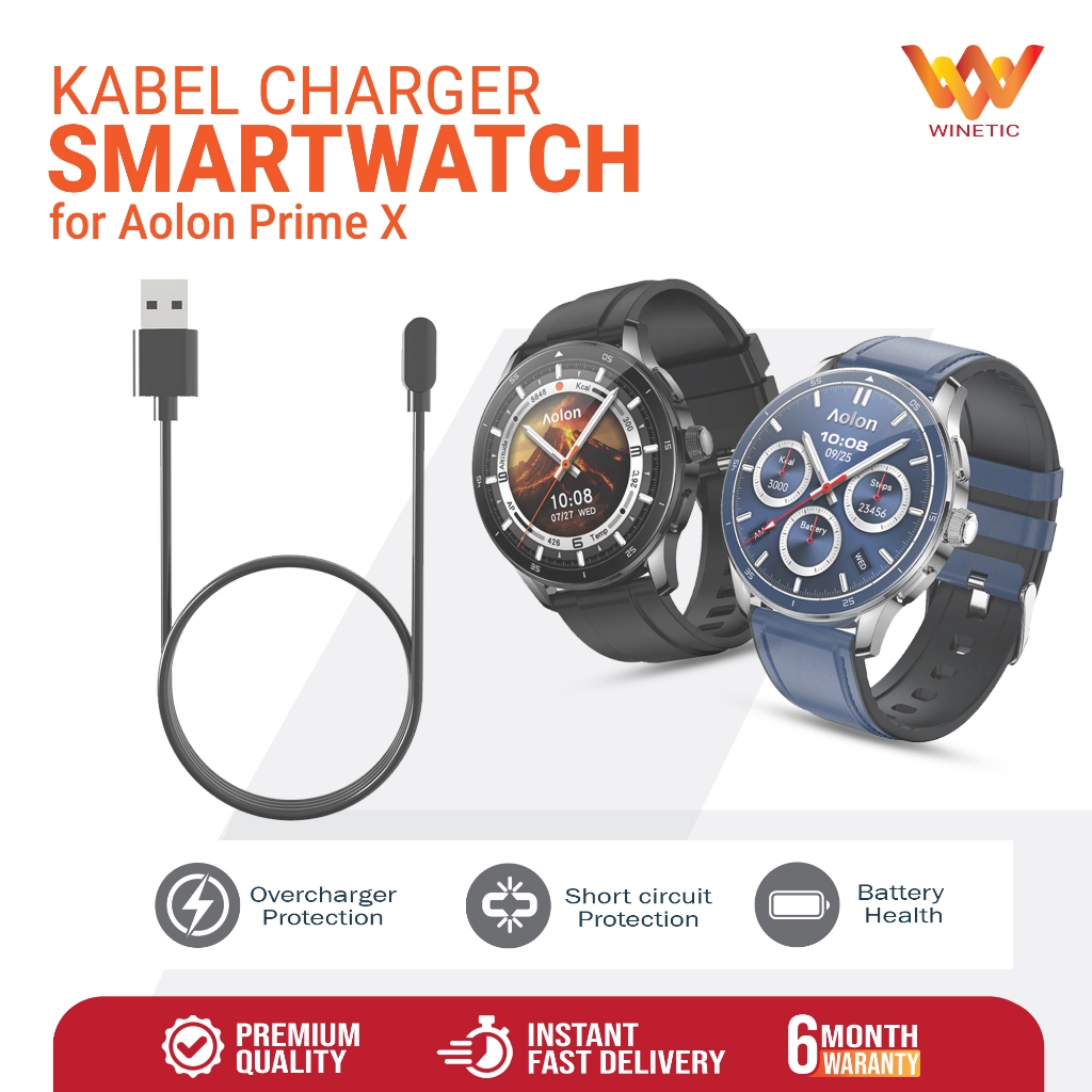 Kabel USB Charger Casan Smartwatch Jam Tangan Aolon Prime X Magnetic Smart watch Type A Charging