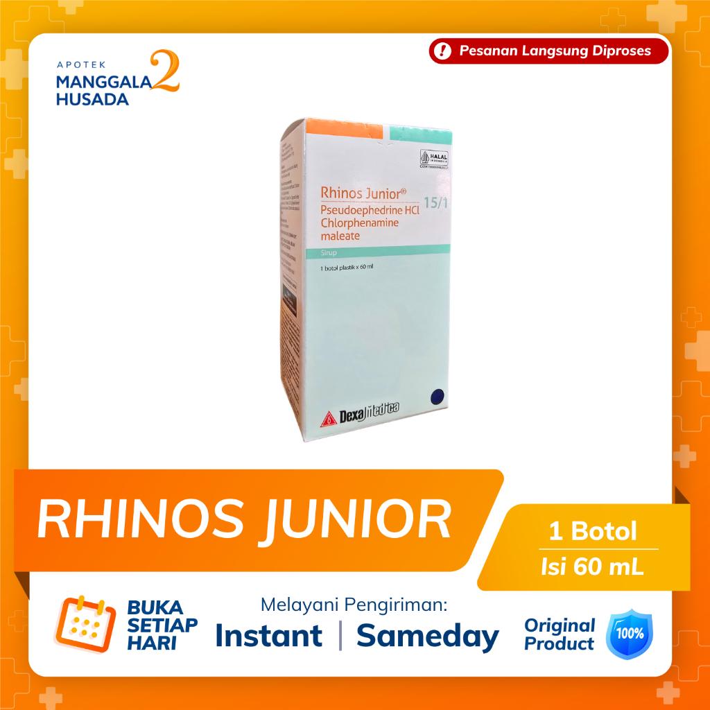 RHINOS JUNIOR SIRUP @ 60 ML - OBAT FLU ANAK