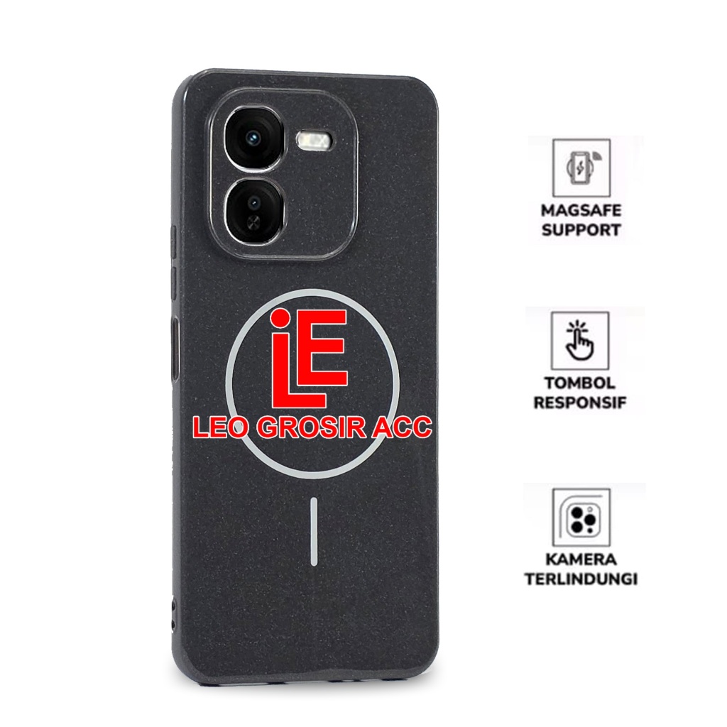 CASE IQOO 13 IQOO Z9 5G IQOO Z9X CASE MAGSAFE BLACK GLOSSY MAGNETIC MAGSAFE MAG-12