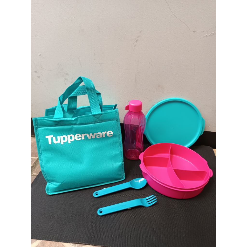 FIT TO GO SET TOSCA PINK (TAS,BOTOL,BOWL, CUTLERY) - TUPPERWARE
