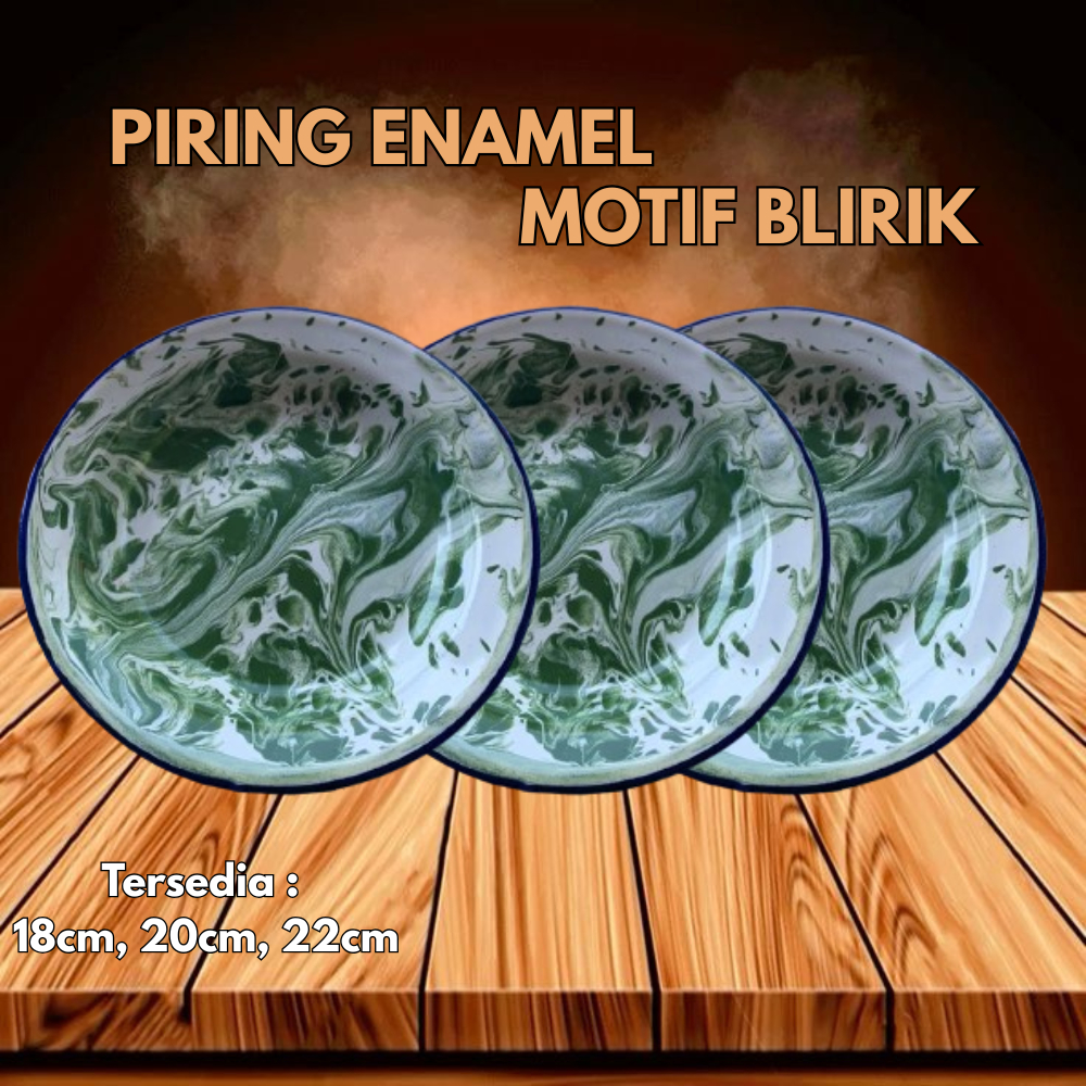 [ BISA COD ] PIRING ENAMEL BLIRIK JADUL PIRING SENG MOTIF