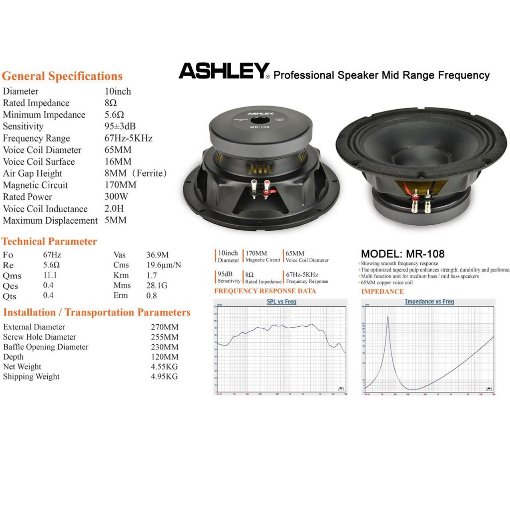 SPEAKER ASHLEY 10 INCH MR 108