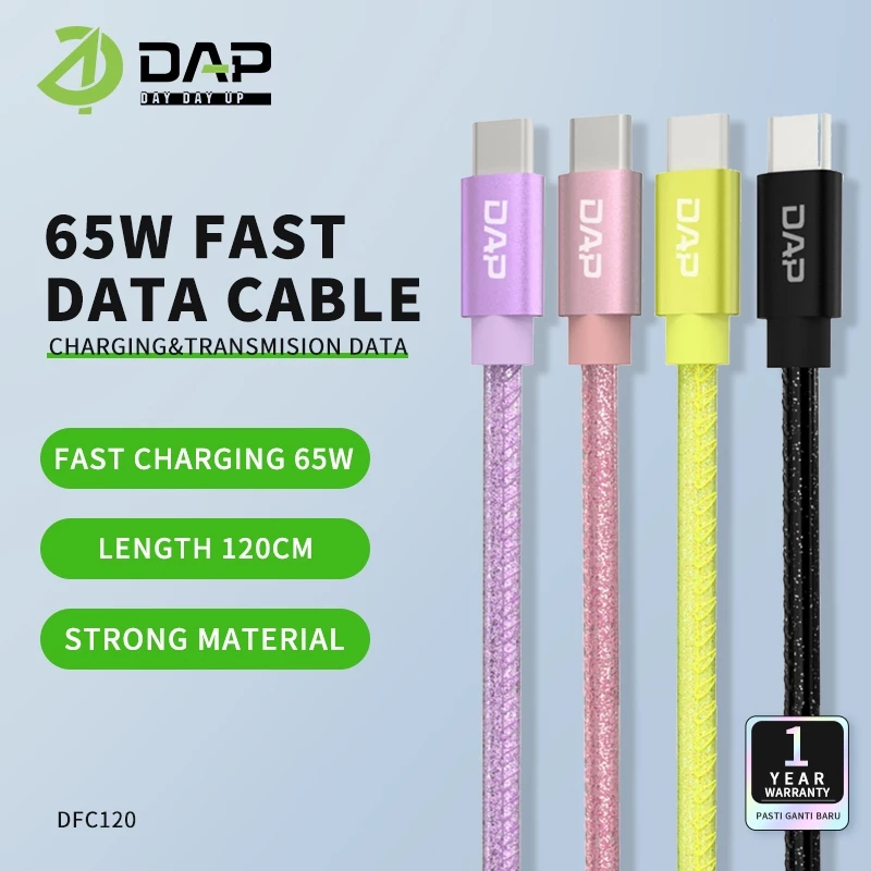 DAP DFC120 data cable 65W high speed data transfer Type C to Type C Kabel data fast charging