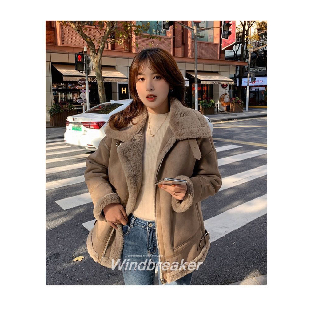 COAT SUEDE WANITA PREMIUM WINTER MUSIM DINGIN