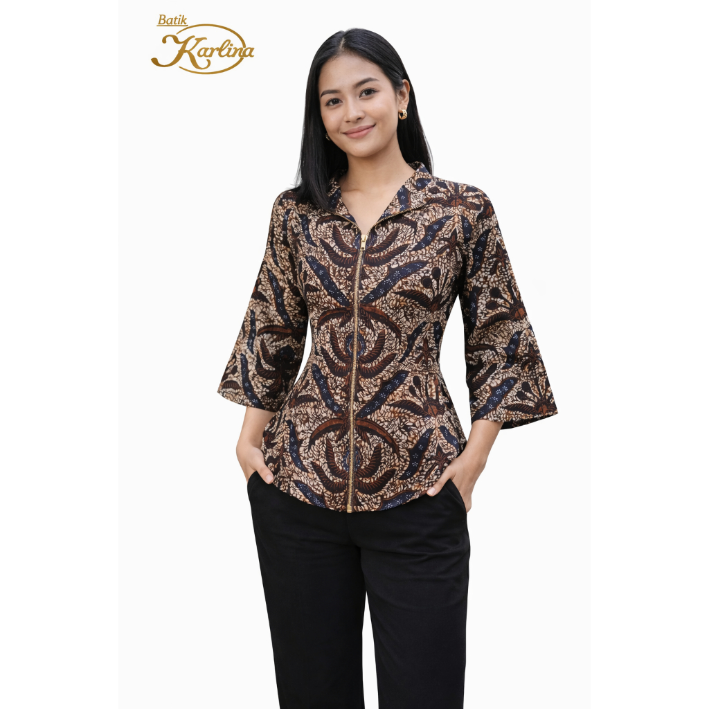Blazer Batik Wanita Premium/ Atasan Kerja Batik Wanita BATIK KARLINA SOLO