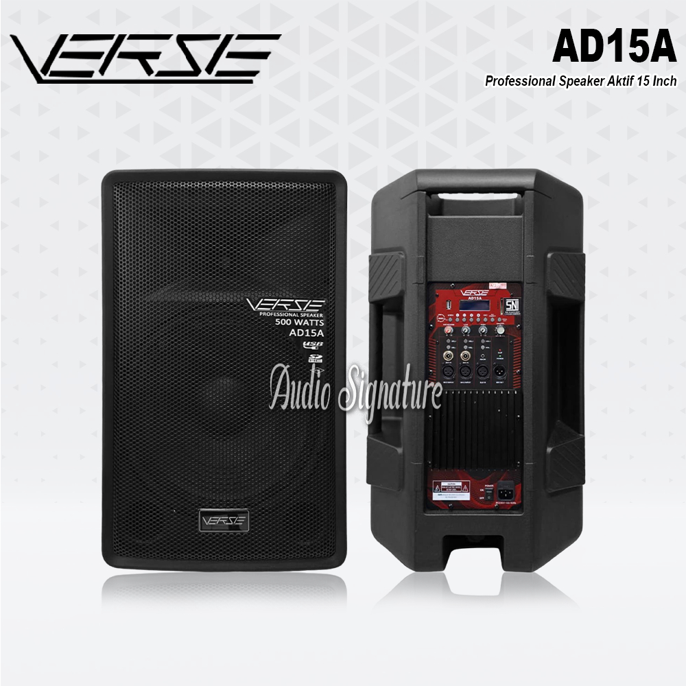 Speaker Aktif 15 Inch VERSE AD15A | AD 15A | AD 15 A Original Harga 1 Pasang
