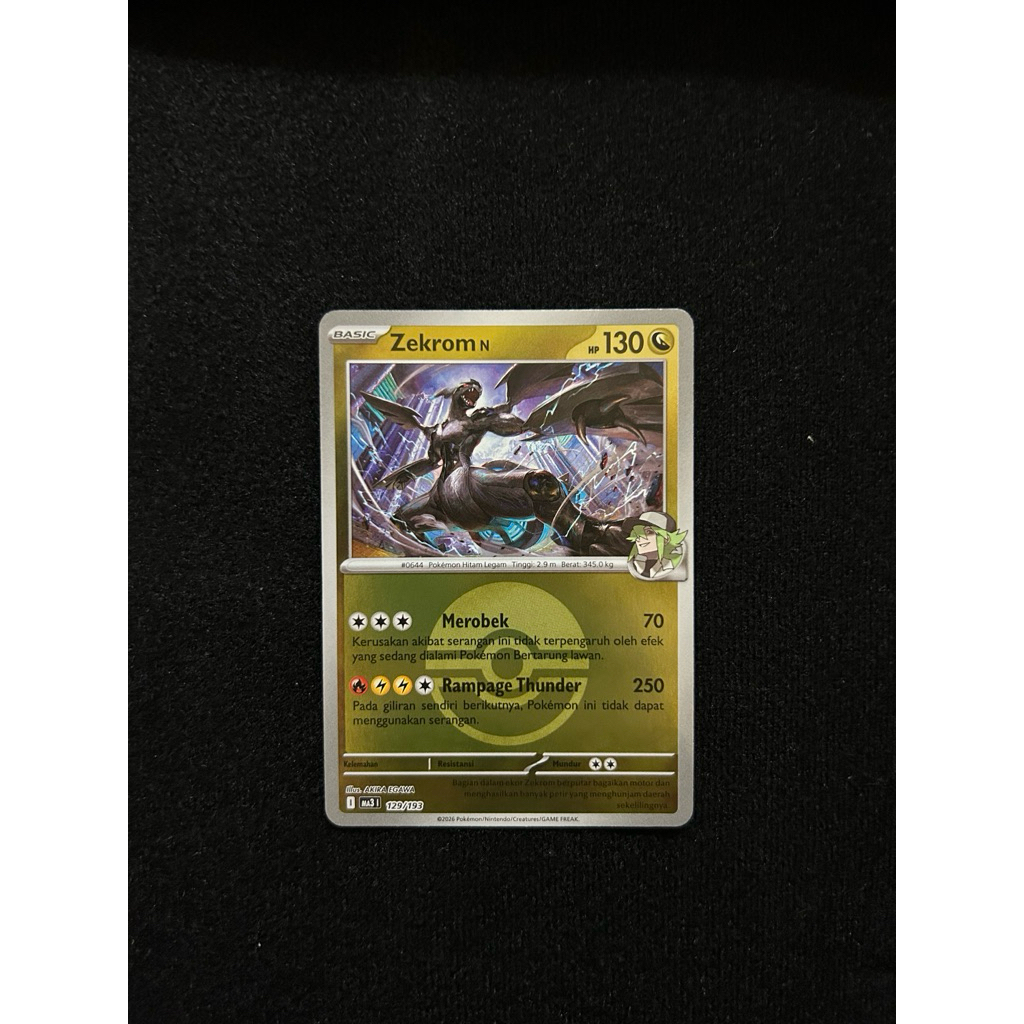 ZEKROM N HOLO POKEBALL ma3 129/193 POKEMON CARD TCG INDONESIA KARTU POKEMON