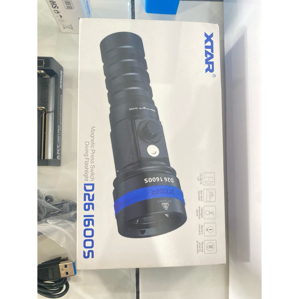 XTAR D26 1600S LUMENS, SENTER DIVING, HI BEAM 432M, FLASHLIGHT DIVING, SENTER SELAM