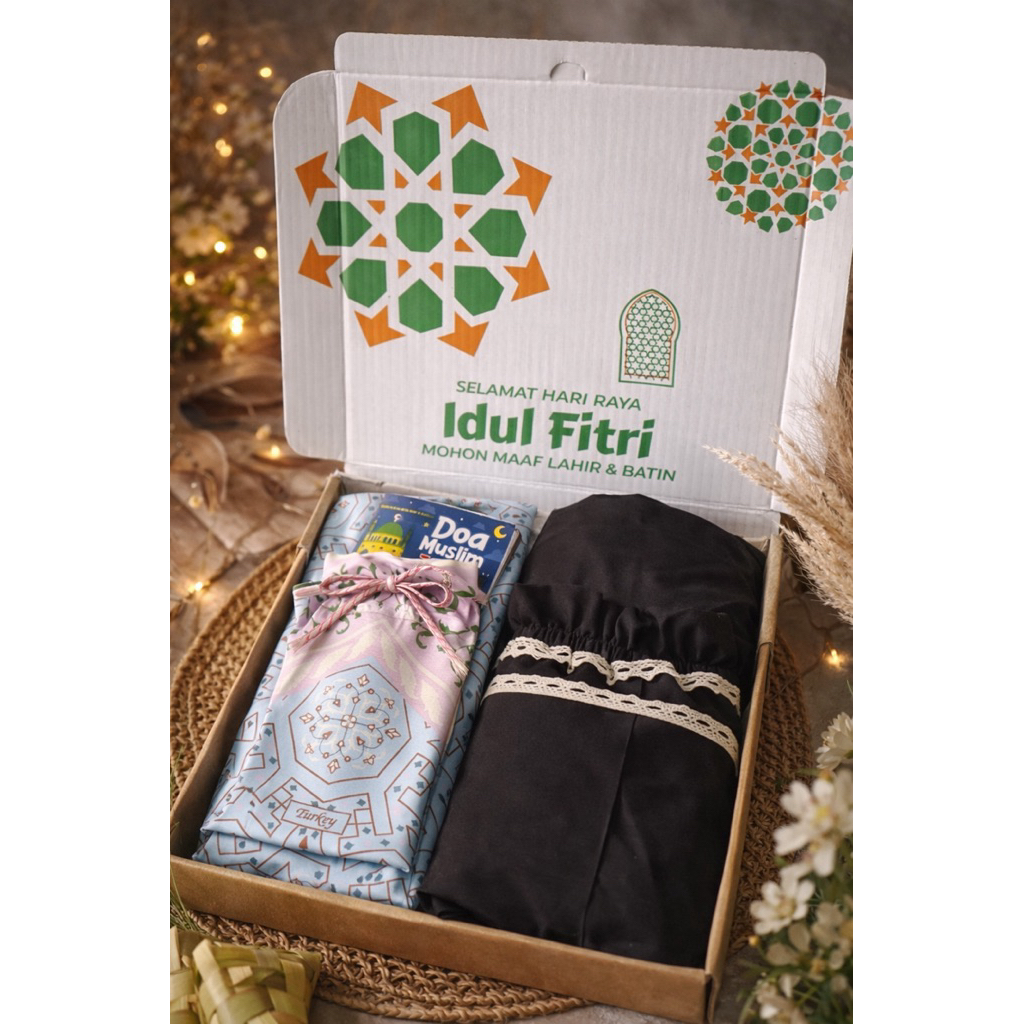 HAMPERS MUKENA SAJADAH DAN BUKU DOA, HAMPERS RAMADHAN, HAMPERS MURAH
