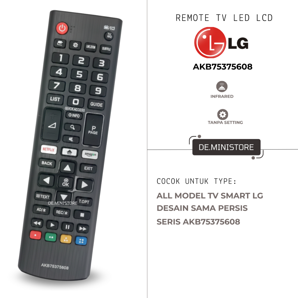 LG Remote Smart TV Netflix AKB75375608 Tanpa Setting
