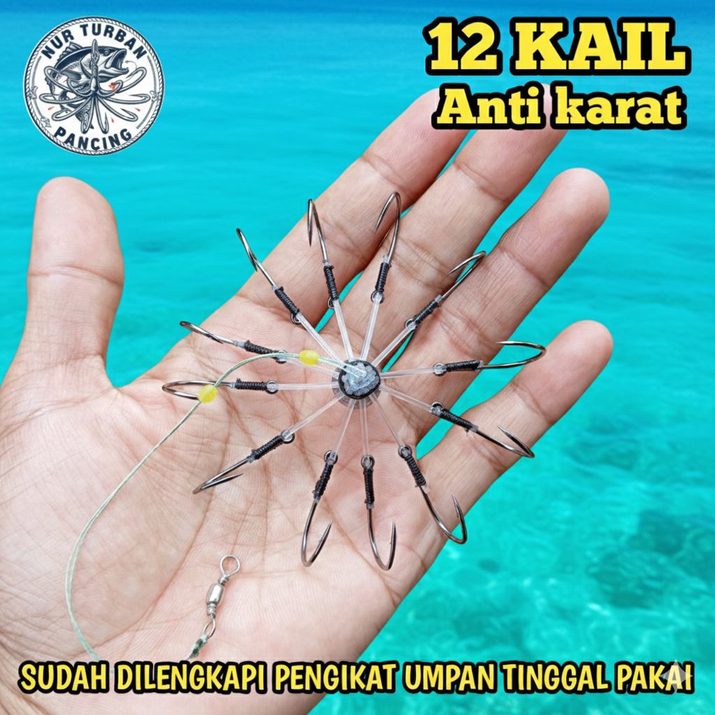 kail pancing garong 12 mata kail anti karat
