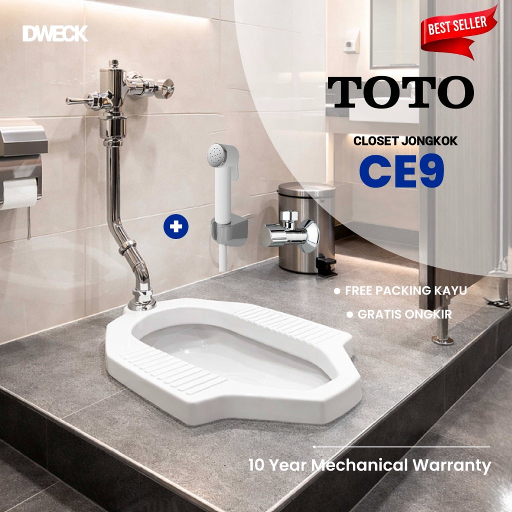 Closet Jongkok TOTO ORIGINAL dengan Flush Valve Tangki Kloset Squatting